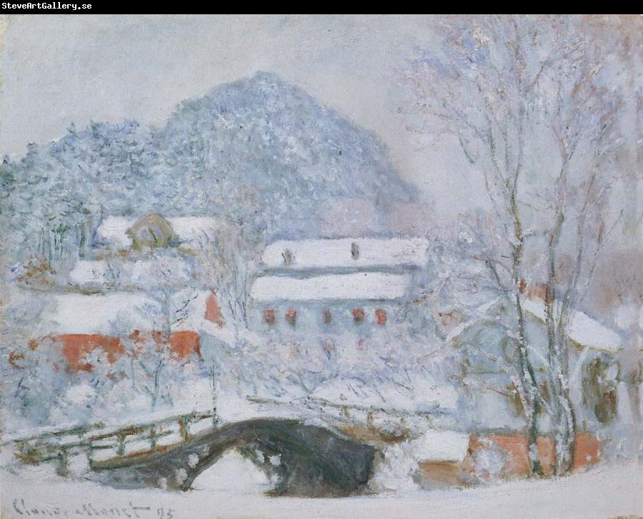 Claude Monet Sandviken Village in the Snow